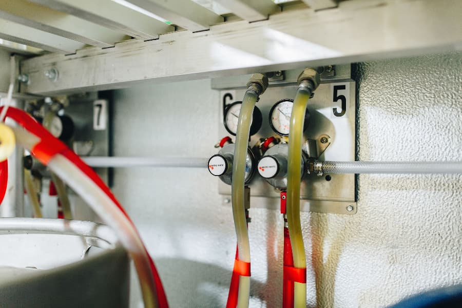 Beer tap lines installation on wall